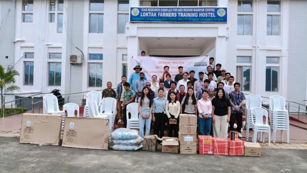ICAR-NRC on Mithun, Medziphema, Nagaland, organised an awareness programme and material distribution for improvement of mithun breeding and conservation centre at the ICAR Research Complex for NEH Region, Manipur Centre, Lamphelpat.